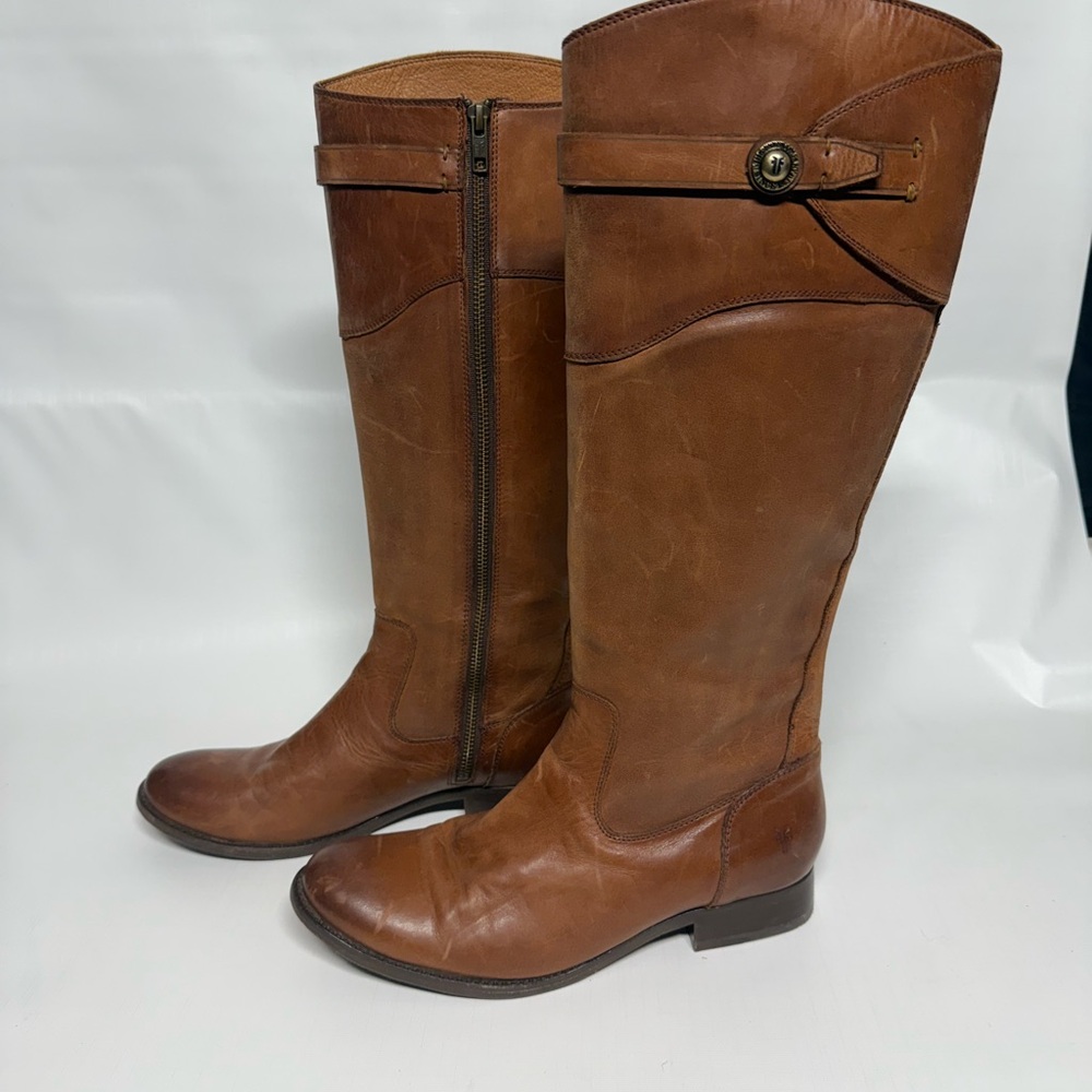 Brown Leather Knee-High Boots